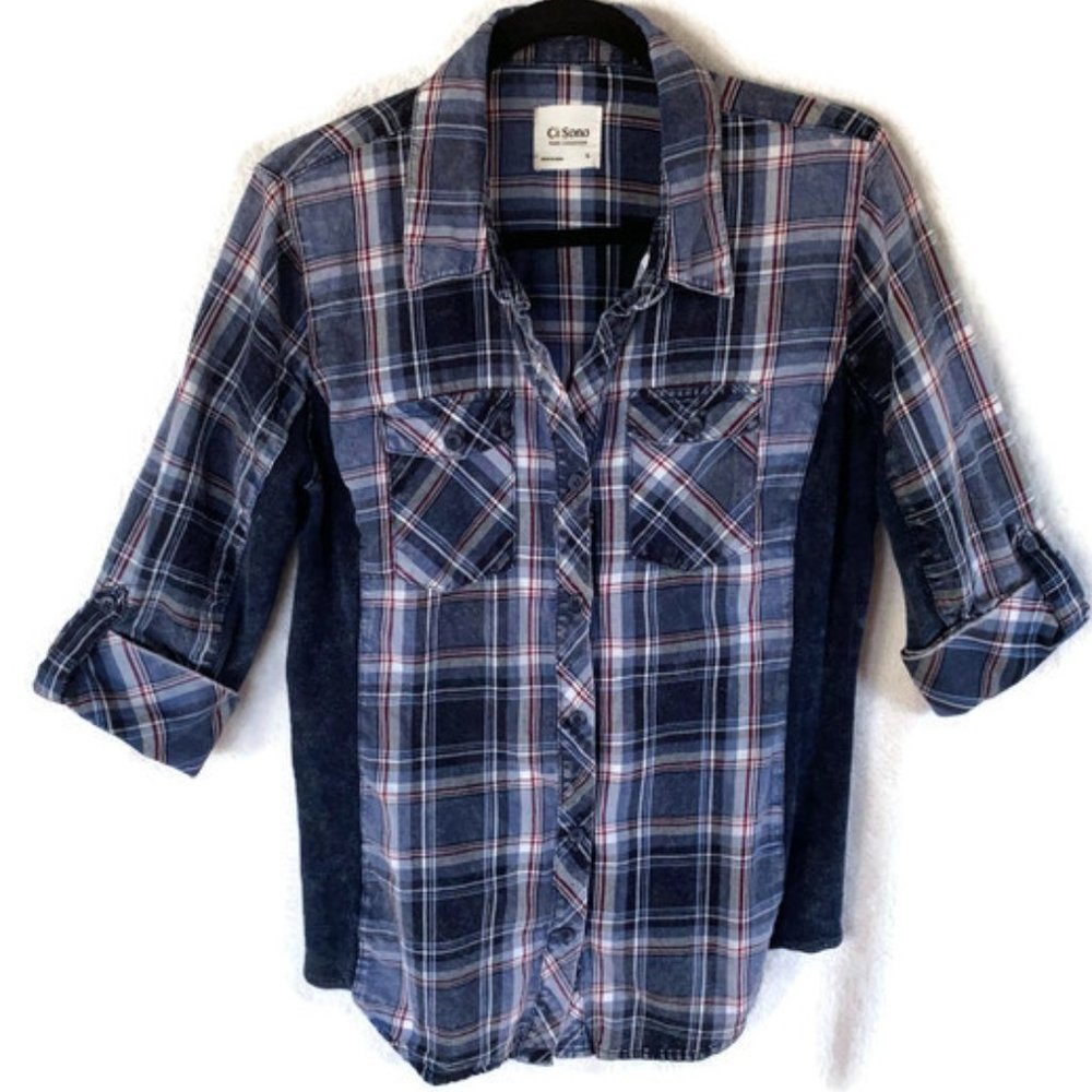 Ci Sono Women's plaid shirt‎ Size L